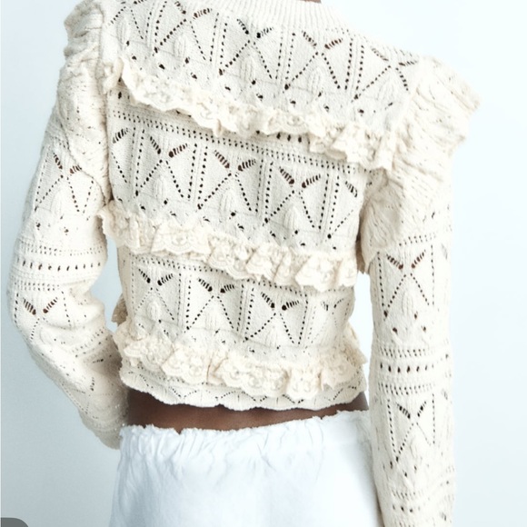 Zara NWT knit long sleeves top Sz L - Picture 6 of 8